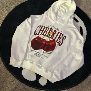 Aelfric Eden womens largeWhite Hoodie with Cherry Graphic